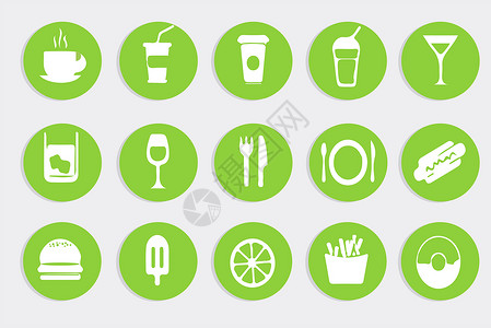 绿色纸杯饮料餐饮类图标插画
