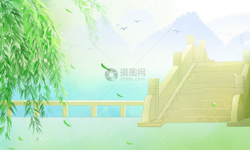 中国风背景插画图片