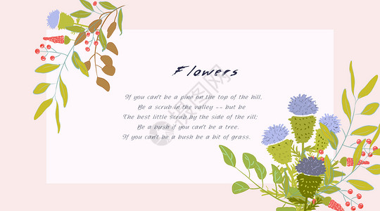 植物花环边框花卉装饰背景插画