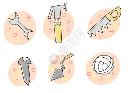 锤子icon生活用品插画