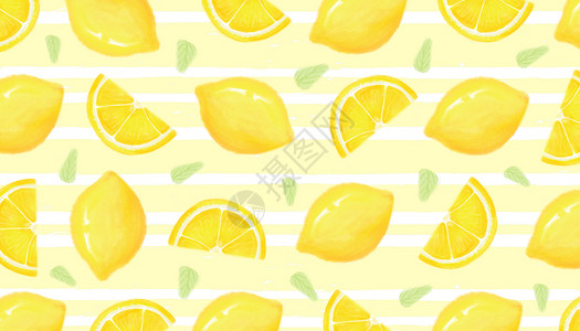 清新柠檬手绘水彩柠檬高清图片