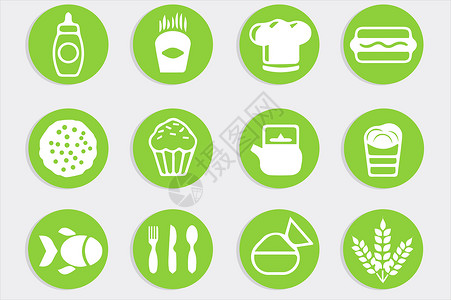餐饮类vi样机食品餐饮类图标插画
