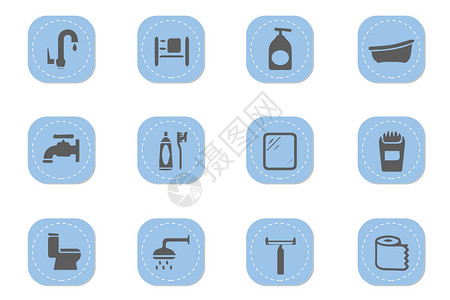 一次性洗漱用品生活图标插画