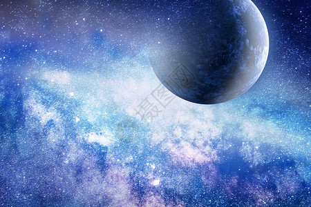 蓝色银河光效浩瀚宇宙空间背景设计图片
