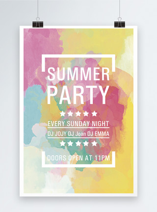 夏日度假静物色彩搭配时尚色彩夏季海报模板