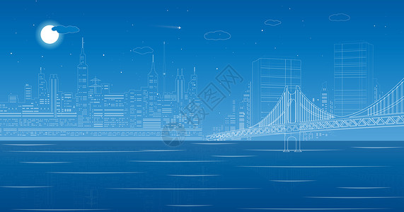 无线网桥城市都市线条设计图片