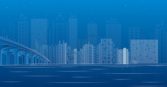 海昌大桥城市都市线条设计图片