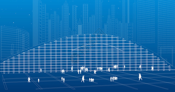 车站建筑城市都市线条设计图片