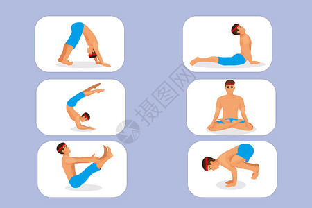 瑜伽动作图标背景图片