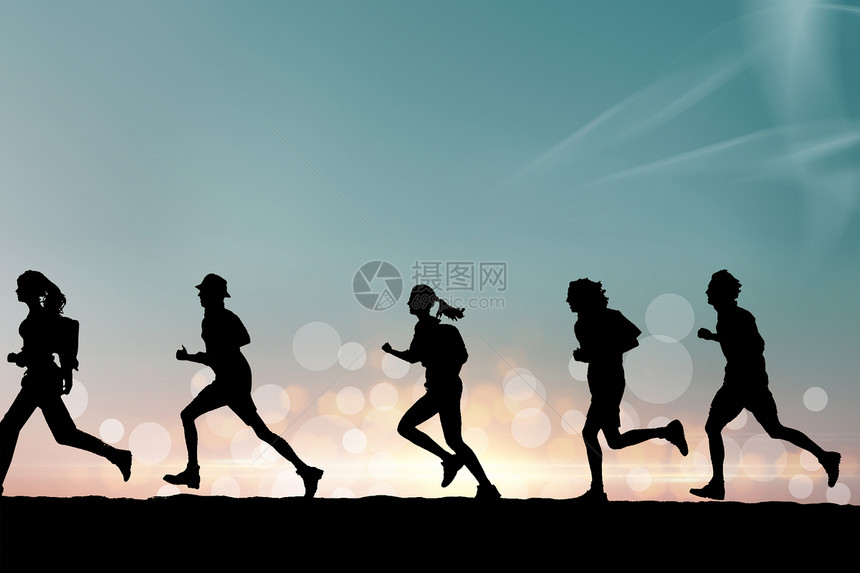 青年跑步背景图片