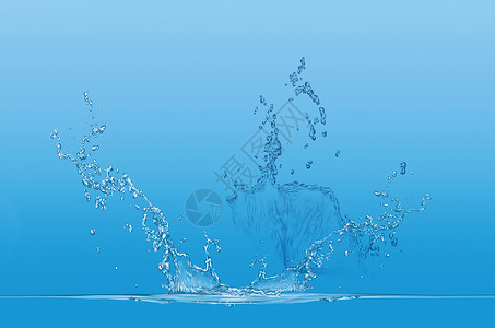 滴落的水珠蓝色水花效果背景设计图片