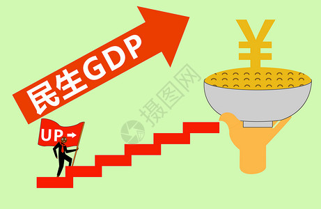 发展不平衡民生GDP插画