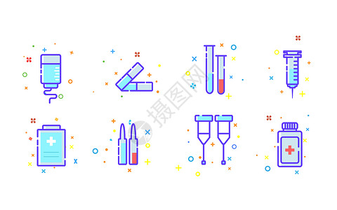 虚拟日志医疗器材MBE图标插画