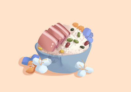 酸奶蛋糕立夏饭插画