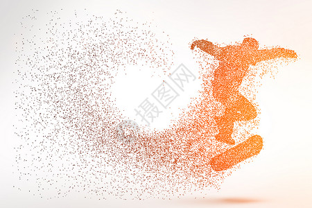 滑雪比赛运动员粒子剪影设计图片