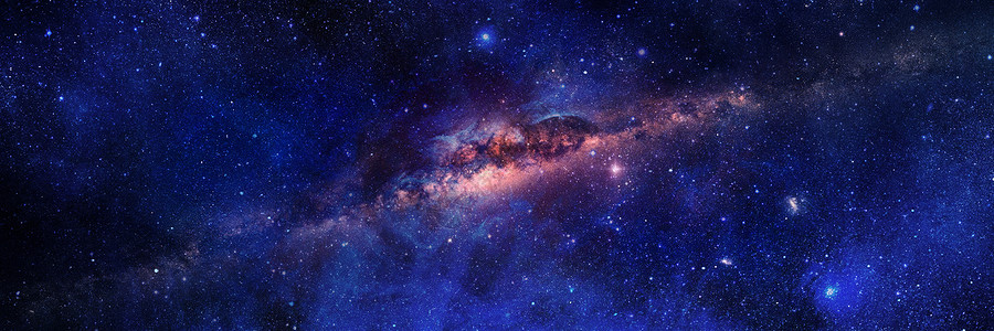 可爱的紫色星球宇宙星空banner设计图片