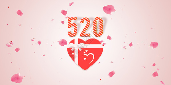桃心玫瑰花环520浪漫温馨粉色背景设计图片