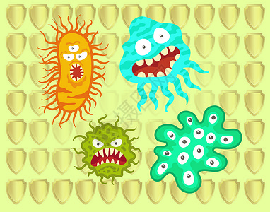 抵抗细菌抵抗感冒病毒插画
