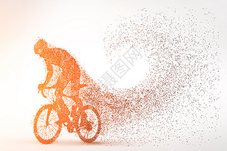 山地矢量飞自行车运动剪影设计图片