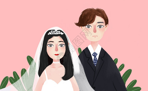 婚纱抠图素材新婚新人插画