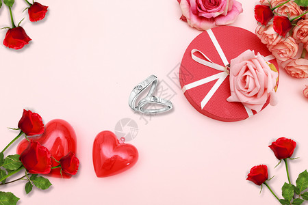 玫瑰戒指浪漫求婚设计图片