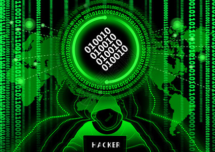 黑客海报素材数字串黑客信息科技背景插画