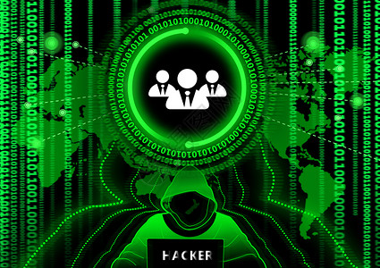 加密安全黑客技术团科技背景插画