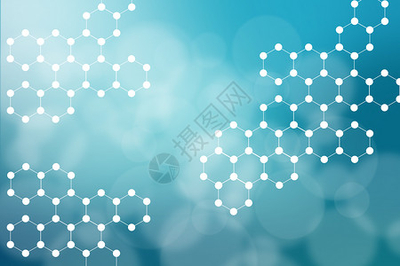 蜂窝网状六边形分子结构背景设计图片