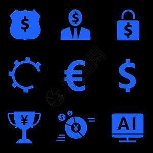 互联网符号互联网信息金融服务图标插画