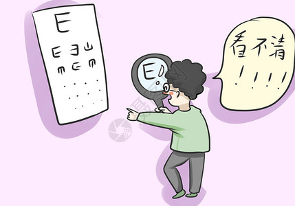 漫画眼睛保护视力插画