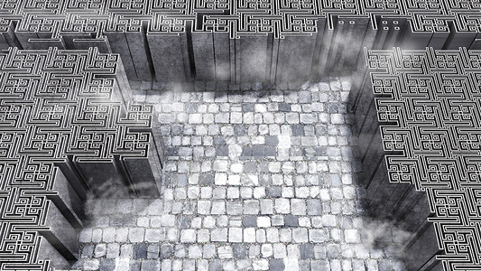 石头地板创意立体迷宫背景设计图片