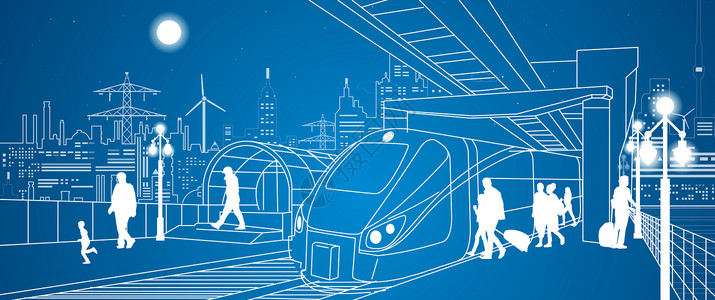 虹桥高铁站城市火车站线条设计图片