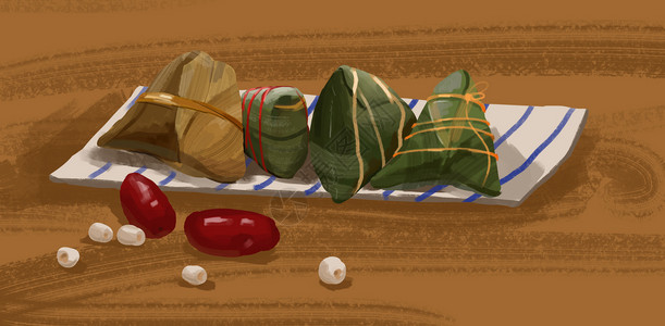 红枣莲子粽子背景图片