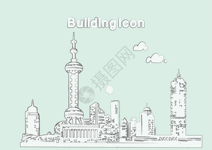 上海东方明珠建筑创意设计背景图片
