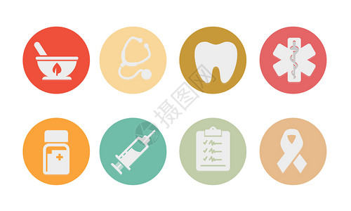 牙齿颜色医疗用品图标插画