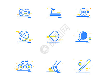 篮球健身清新活力运动风icon插画
