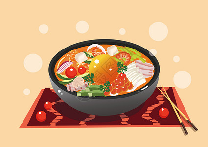 筷子矢量美食插画