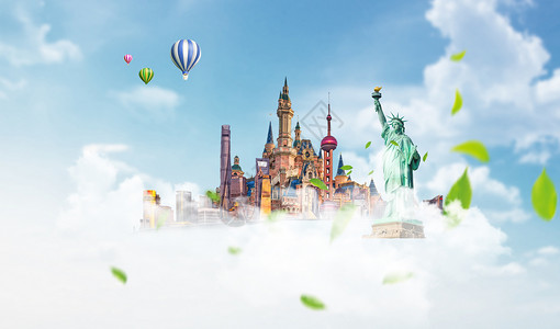 欧洲旅游宣传创意旅游背景设计图片
