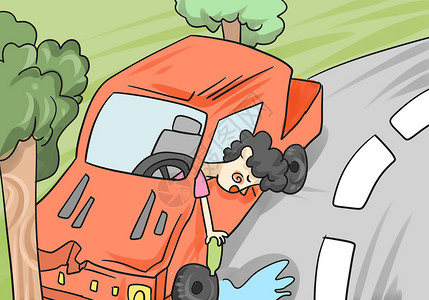 二八法则交通安全插画