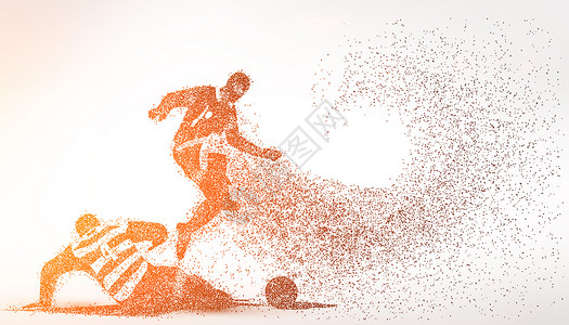 后卫足球比赛剪影粒子设计图片