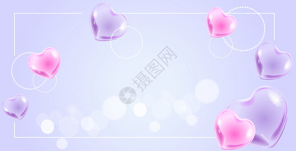 紫色浪漫气球梦幻唯美清新背景设计图片