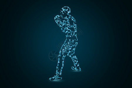 动感十足点线集束光效免费下载创意拳击人物动作设计图片