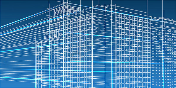 线稿高楼科技城市线稿设计图片