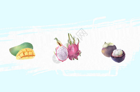 红木瓜水彩水果素材插画