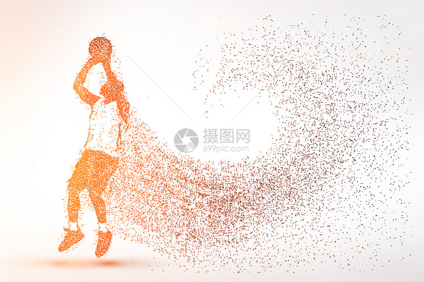 创意篮球比赛剪影粒子图片