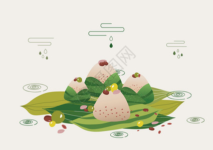 春节食品素材端午节插画