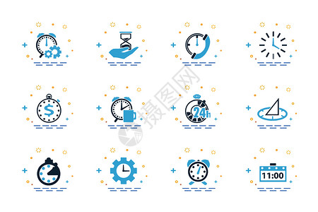 闹钟icon时间图标插画