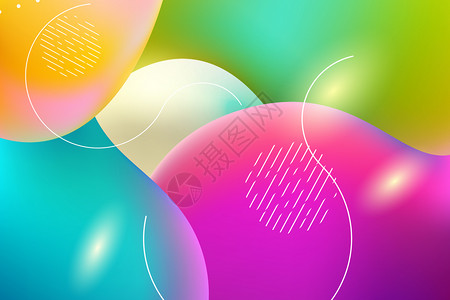 缤纷彩色气球创意渐变流体背景设计图片