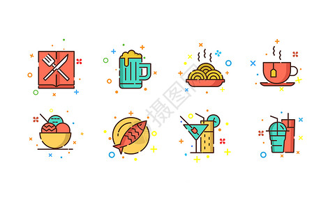 餐具icon饮食MBE图标插画
