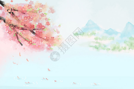 中国风花树背景图片